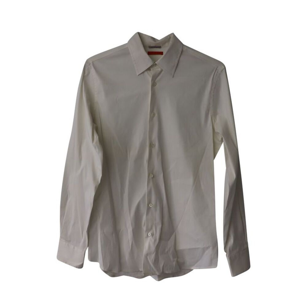 Prada Long-Sleeve Shirt in White Cotton